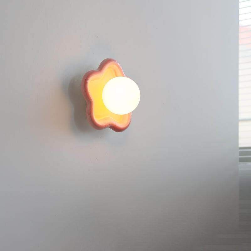 Nordic Creative Ceramic Star Design Glass Ball 1-Light Wall Sconce Lamp