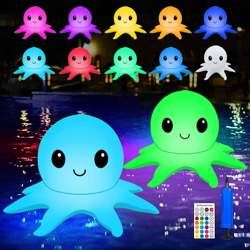 Lumière LED Extérieure Gonflable Étanche à Sept Couleurs Moderne Décorative Solaire Octopus 
