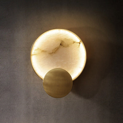 Moderne minimalistische runde Eisen Marmor LED Wandleuchte Lampe für Wohnzimmer 