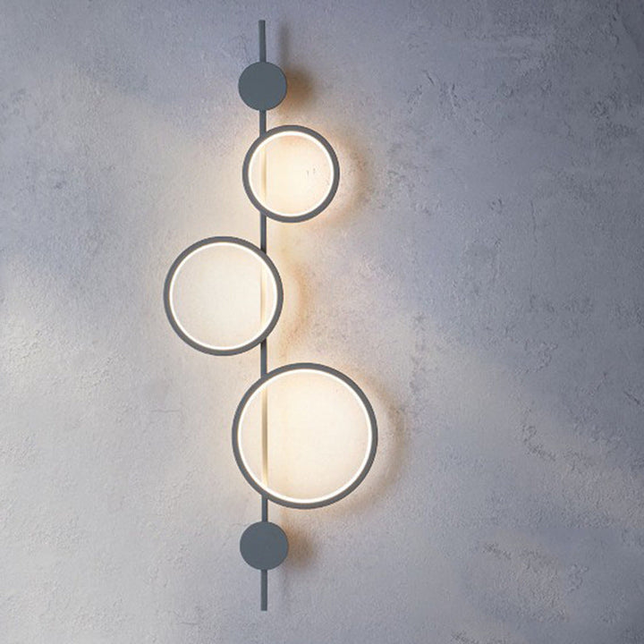 Moderne minimalistische mehrere Kreis Eisen Silikon LED Wandleuchte Lampe für Wohnzimmer 