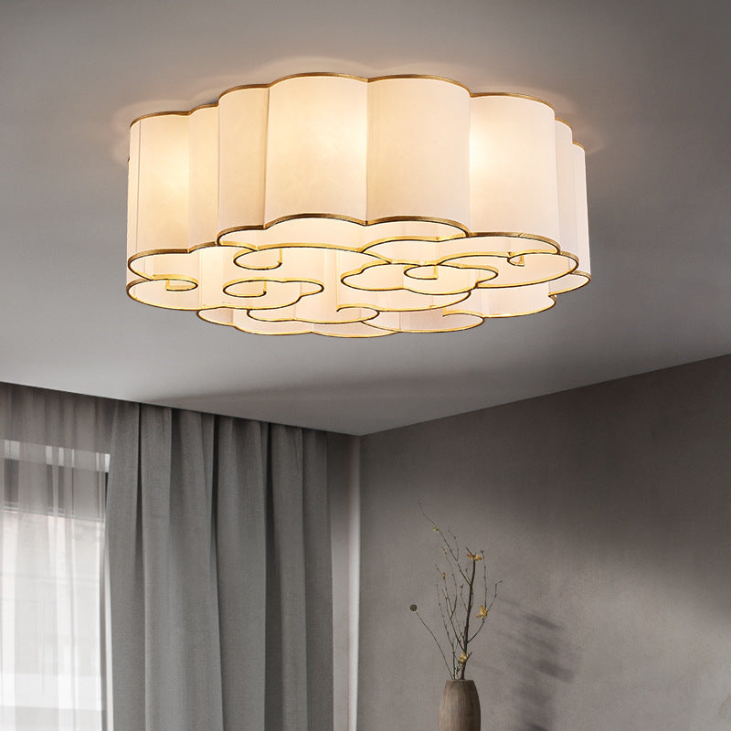 Traditionelle chinesische Eisen Stoff Runde Wolke 5/6/7/9/12/13 Licht Unterputz Deckenleuchte für Schlafzimmer 