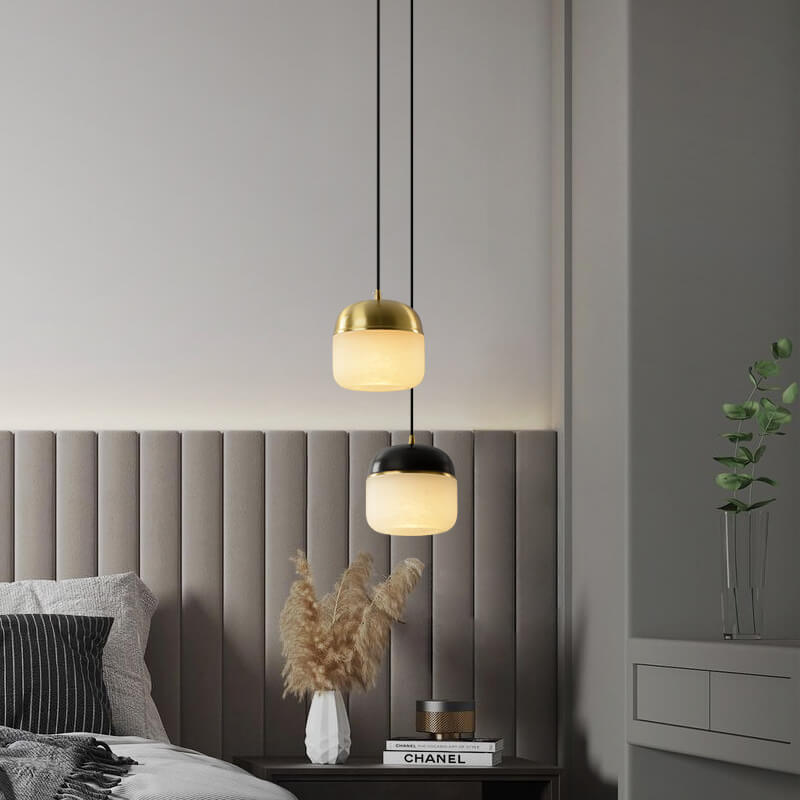 New Chinese Modern Round Lucite Copper 1/3 Light Chandelier