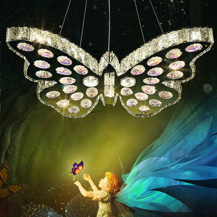 Moderne Art Deco Schmetterling Kristall Hardware LED Kronleuchter Für Wohnzimmer 
