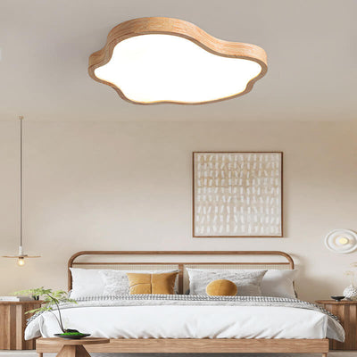 Japanese Modern Cloud Acrylic Log LED Flush Mount Ceiling Light