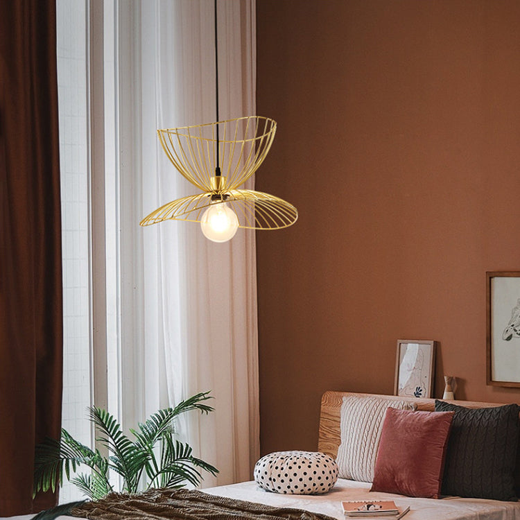 Lustre suspendu contemporain nordique à vague irrégulière ronde en fer avec 1 lumière pour salon 
