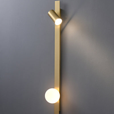 Moderne minimalistische Streifen Runde Ball Messing Glas LED Wandleuchte Lampe für Schlafzimmer 