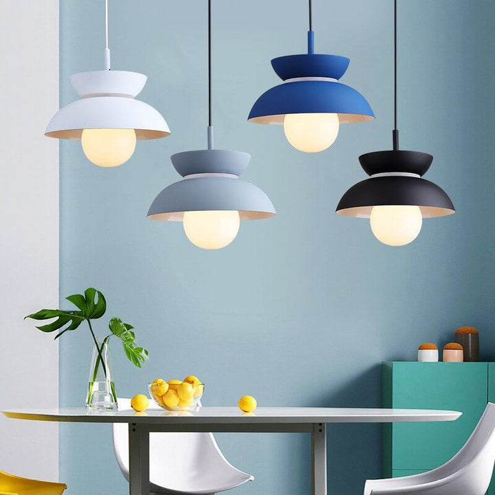 Nordische minimalistische Farbe solider Aluminium 1-Licht Pendelleuchte 