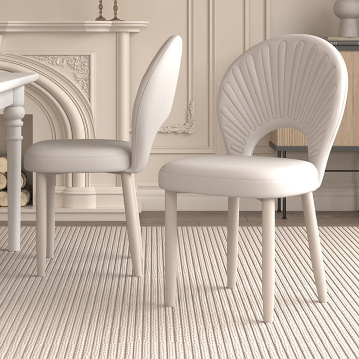 Moderner minimalistischer gebogener halbrunder quadratischer PU-Leder-Eisen-Esszimmerstuhl ohne Armlehne für das Esszimmer 