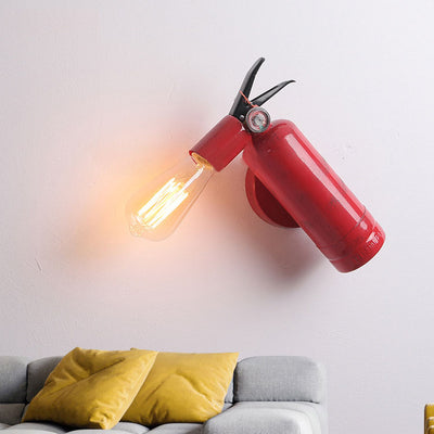 Contemporary Creative Fire Extinguisher Iron 1-Light Wall Sconce Lamp For Living Room
