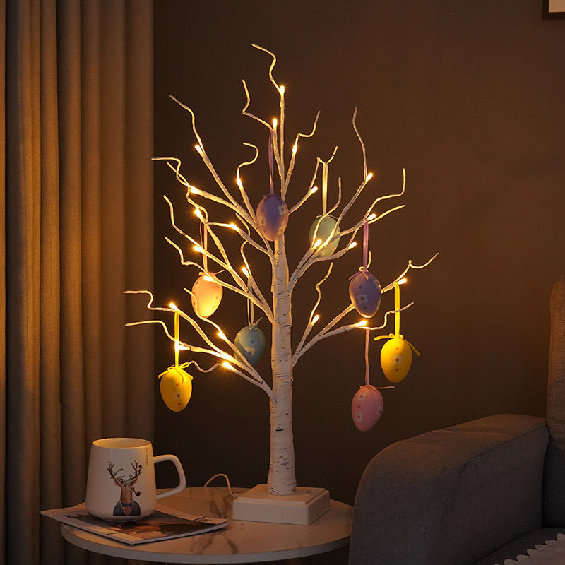 Lampe de table USB LED en plastique avec arbre décoré d&