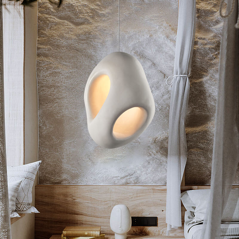 Lámpara colgante de 1 luz de escultura de poliestireno con forma especial creativa minimalista japonesa 