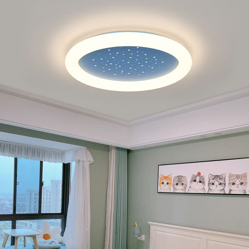 Moderne Einfachheit Eisen Acryl Runde Starry Sky LED Unterputz Deckenleuchte für Schlafzimmer 