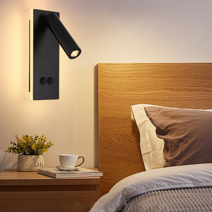 Applique murale LED rectangulaire ronde minimaliste moderne en fer et aluminium pour chambre 