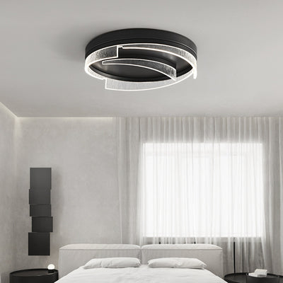 Modern Minimalist Round Copper Acrylic Sheet Design LED Flush Mount Ceiling Light For Bedroom