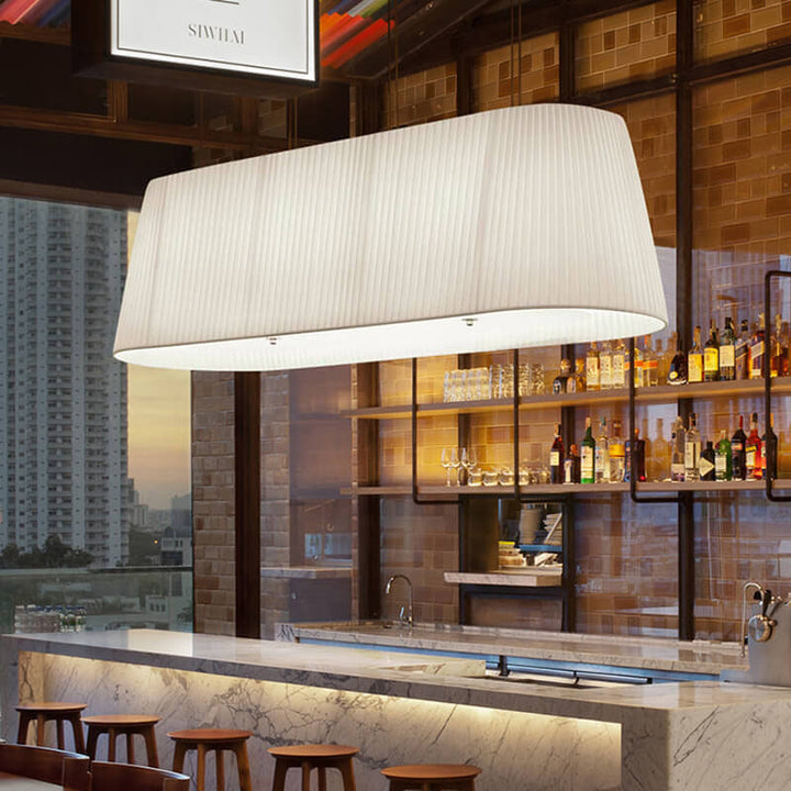Lustre à îlot à 4 lumières avec anneau en tissu minimaliste nordique 