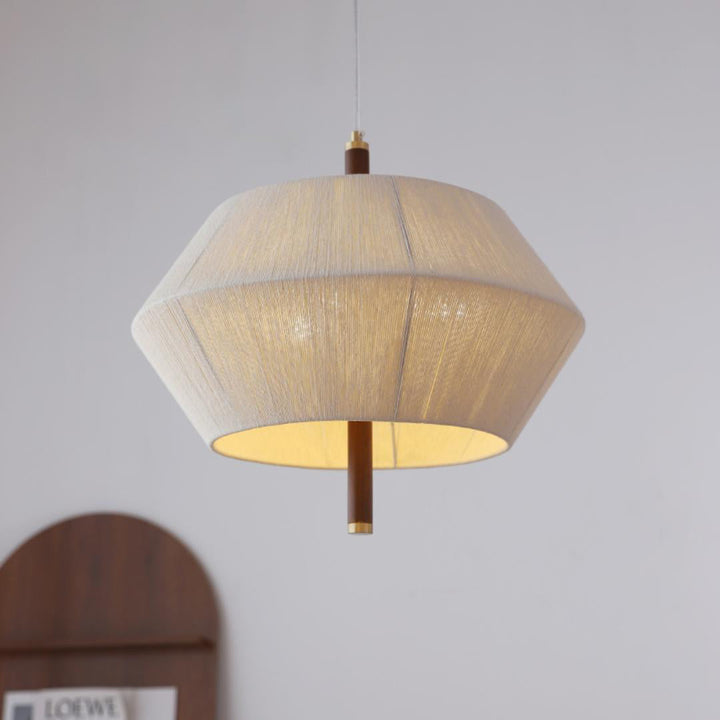 Traditioneller Vintage-Kronleuchter aus Hanfseil, runder Schirm, Holz, 3 Lichter, für Wohnzimmer 