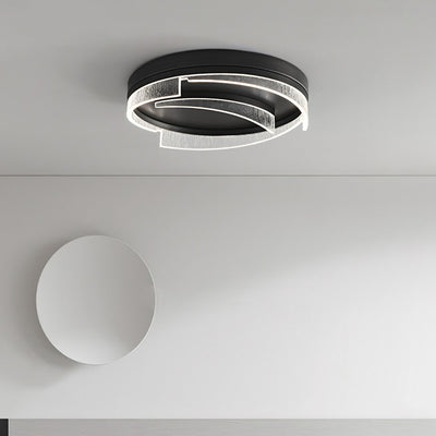 Modern Minimalist Round Copper Acrylic Sheet Design LED Flush Mount Ceiling Light For Bedroom