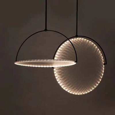 Modern Transitional Iron Silk Round Piece LED Chandelier For Dining Room