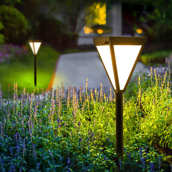 Lumière de paysage LED à piquet de sol en fer acrylique solaire étanche minimaliste moderne pour jardin 