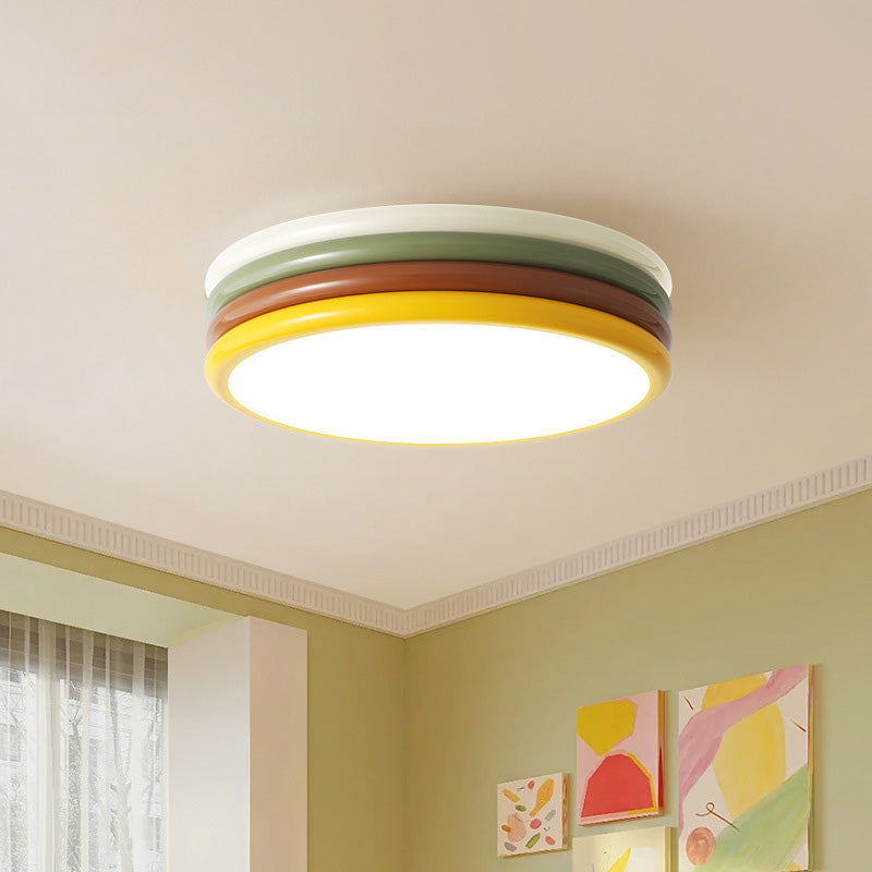 Zeitgenössische kreative Eisen Acryl Runde Hamburger LED Unterputz Deckenleuchte für Schlafzimmer 