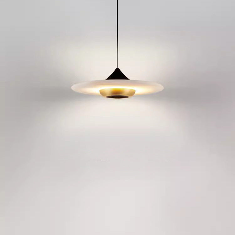Lustre LED en aluminium et fer avec marbre rond minimaliste moderne pour salon 