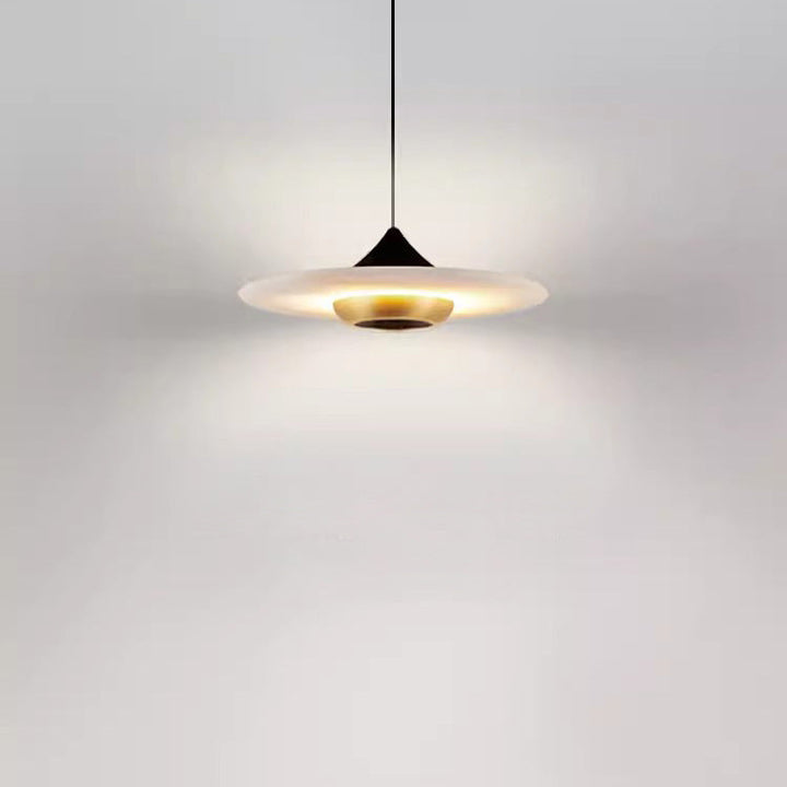 Lustre LED en aluminium et fer avec marbre rond minimaliste moderne pour salon 