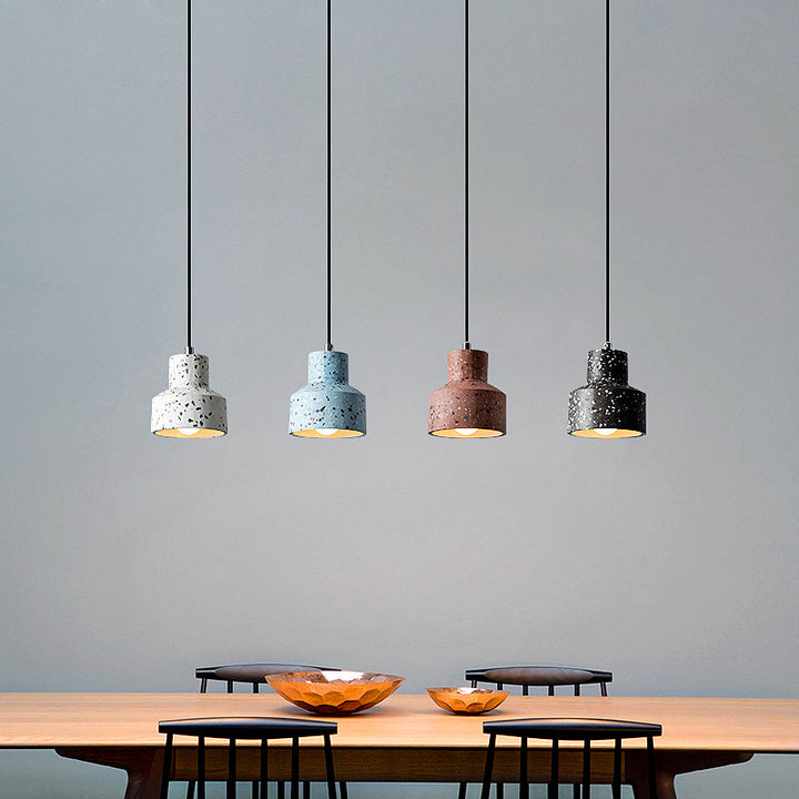 Contemporary Scandinavian Cement Cone Design 1-Light Pendant Light For Living Room