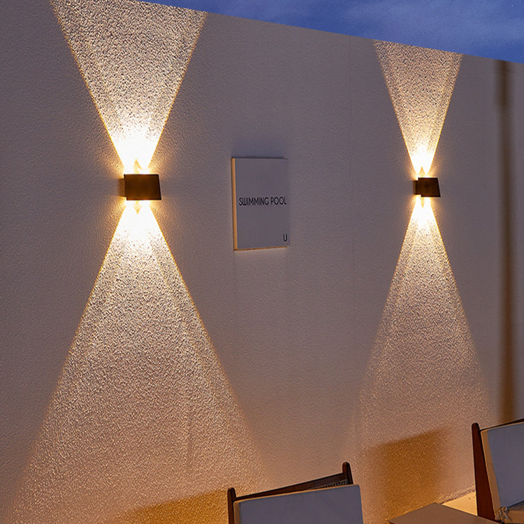 Applique Murale Extérieure Moderne Minimaliste Solaire Étanche Rectangle ABS LED Pour Jardin 