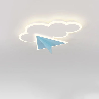 Moderne Art Deco Kinder Eisen Acryl Wolke Flugzeug LED Unterputz Deckenleuchte für Schlafzimmer 
