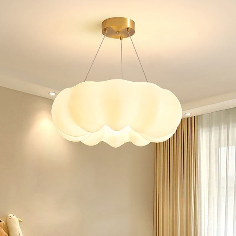 Lampe suspendue LED en cuivre PE en forme de nuage nordique contemporain pour salon 