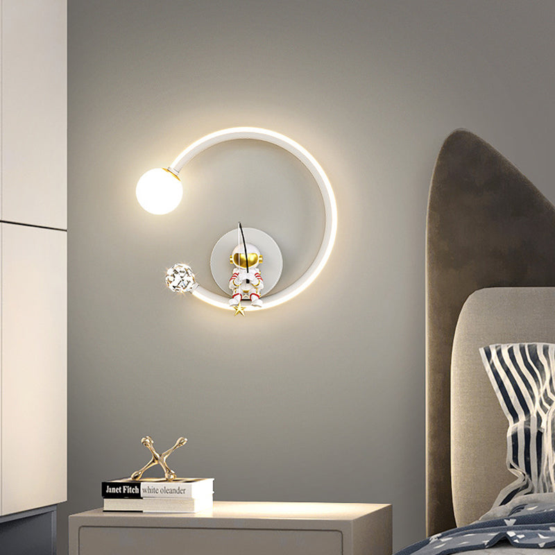Lámpara Aplique de Pared LED de Aluminio y Hierro Astronauta Creativo Contemporáneo para Dormitorio 