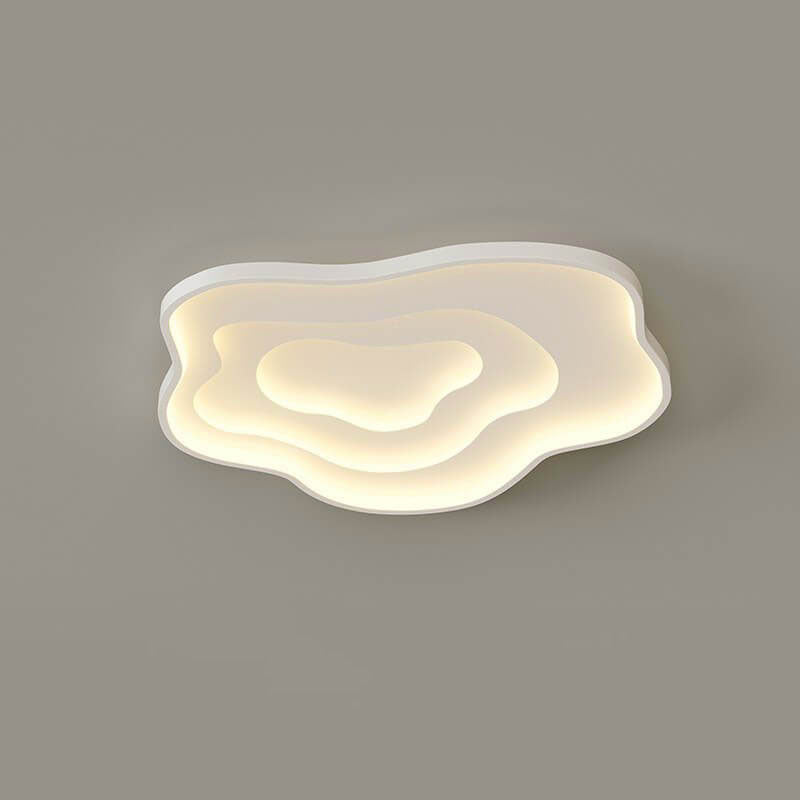 Modern Creative Solid Color Cloud Shape LED Iron Aluminum Acrylic Flush Mount Light