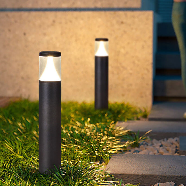 Modernes, unbedeutendes zylindrisches Solar-Aluminium-LED-Rasenlandschaftslicht für den Garten 