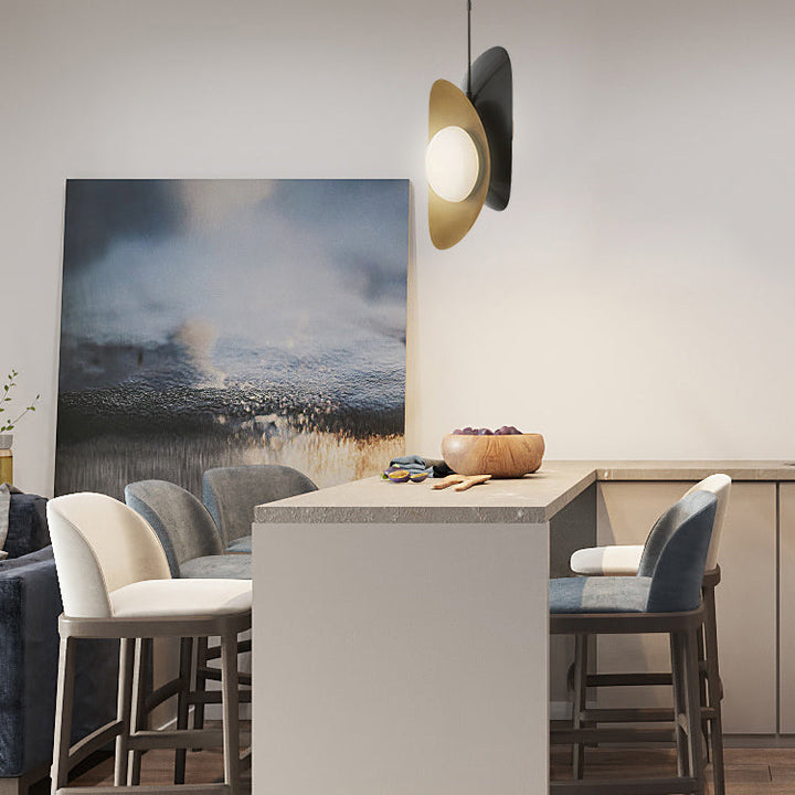 Suspension contemporaine scandinave en fer et verre, fausse lingot sphérique à 1 lumière pour salle à manger 