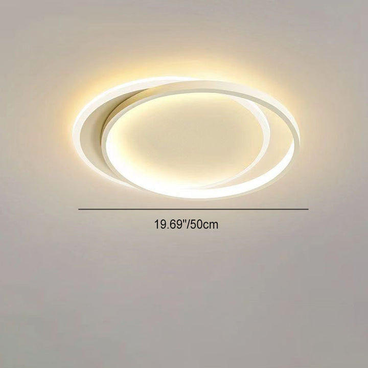 Moderna Minimalista Dos Redondas de Aluminio Hierro Acrílico Silicona LED Luz de Techo Empotrada para Dormitorio 