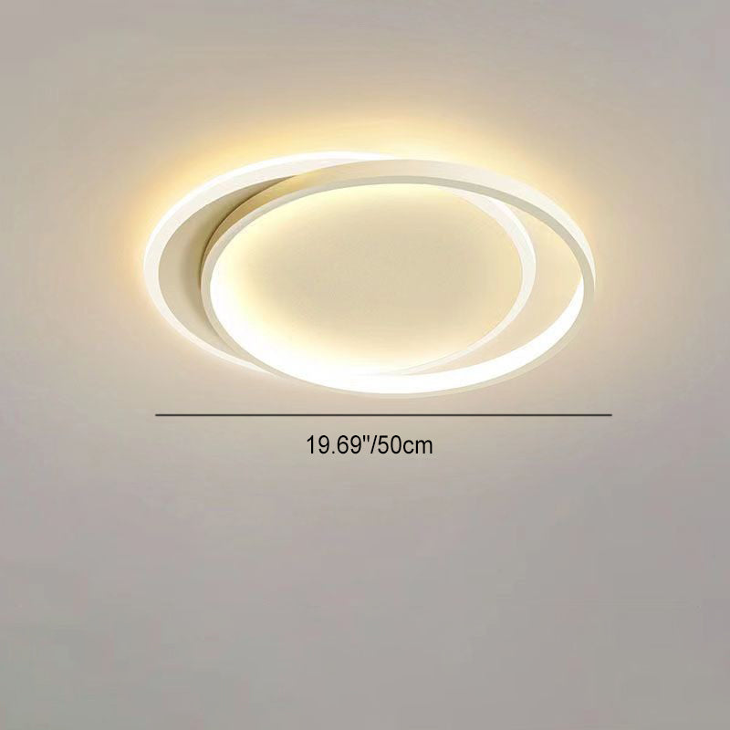 Moderne minimalistische zwei runde Aluminium Eisen Acryl Silikon LED Unterputz Deckenleuchte für Schlafzimmer 