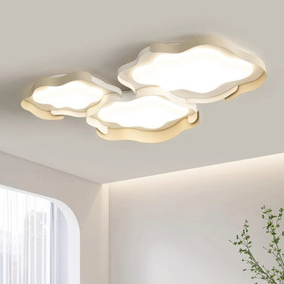 Plafonnier LED en forme de vague en fer PE de simplicité moderne pour salon 