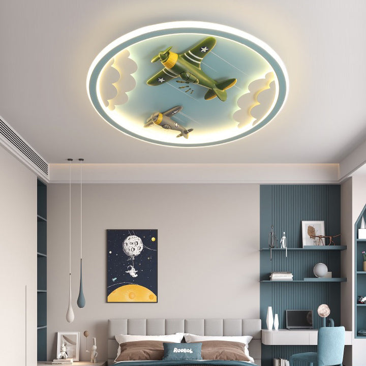 Plafonnier LED pour chambre d'enfant avec licorne combattante créative contemporaine en résine acrylique 