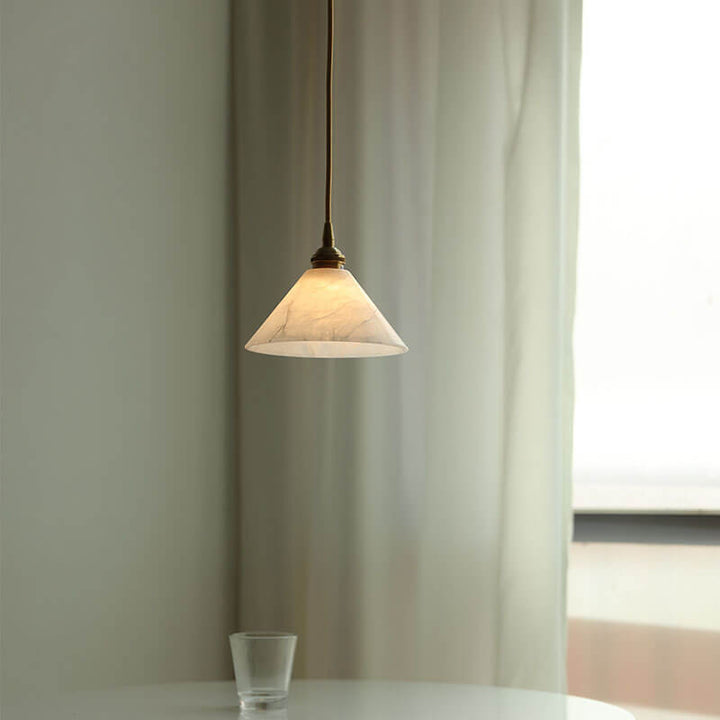 Lámpara colgante moderna de lujo ligero triángulo cono de lucita cobre de 1 luz 