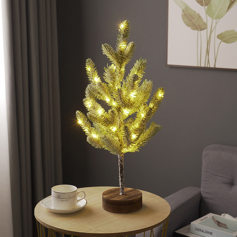 Moderne Art Deco Kiefer Nadel Baum PVC LED Tisch Lampe Für Schlafzimmer 