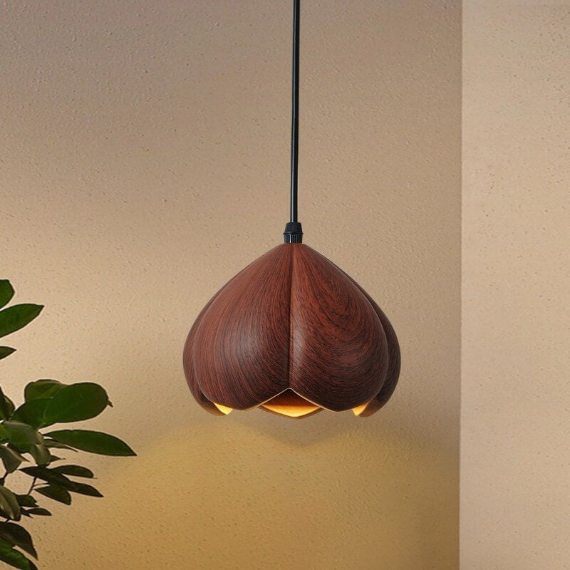 Retro Wabi-Sabi Trompetenblume Harzschirm 1-Licht Pendelleuchte 