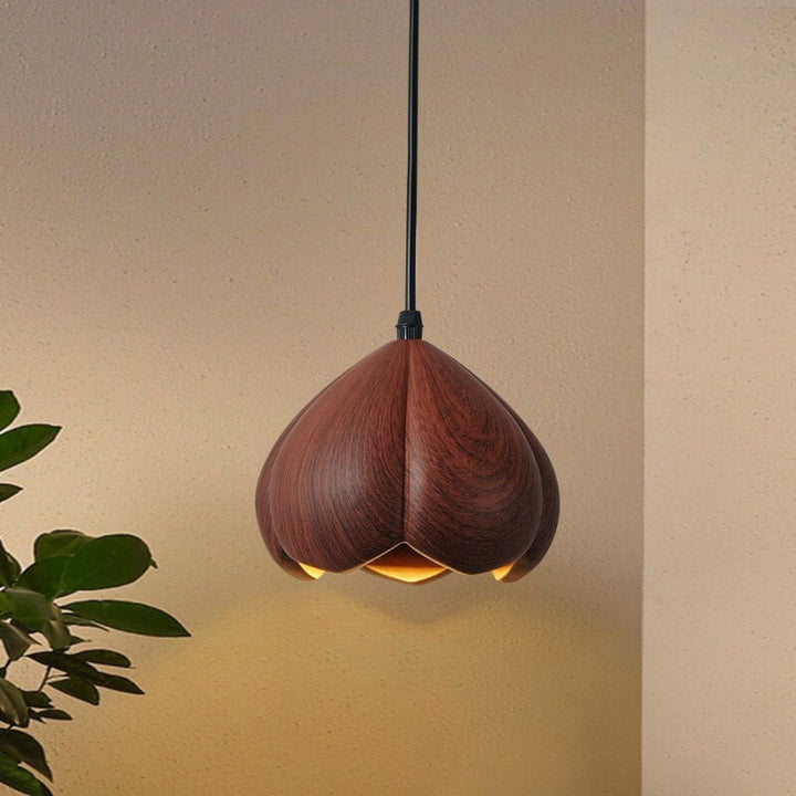 レトロ侘び寂びトランペットフラワーレジンシェード1灯ペンダント