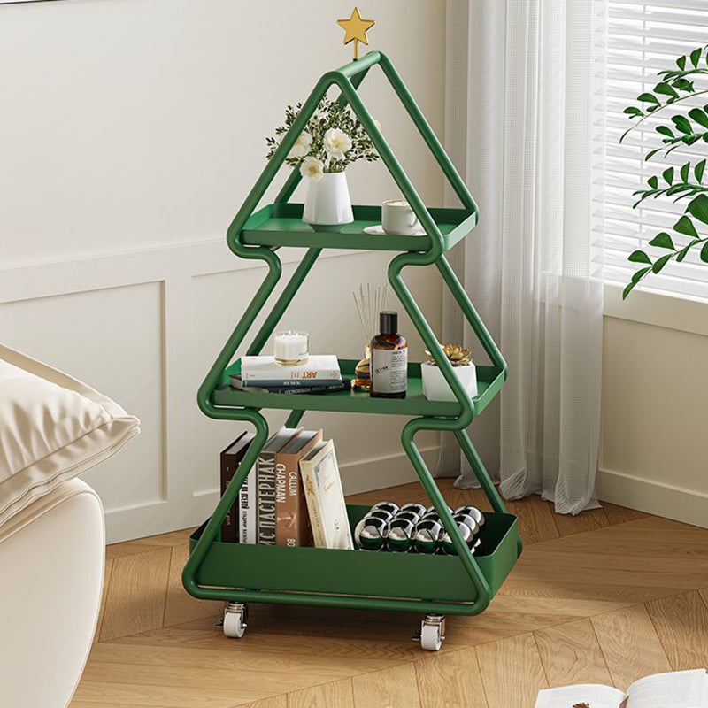 Zeitgenössischer kreativer Weihnachtsbaum Eisen Beistelltisch 3-stufig für Wohnzimmer 