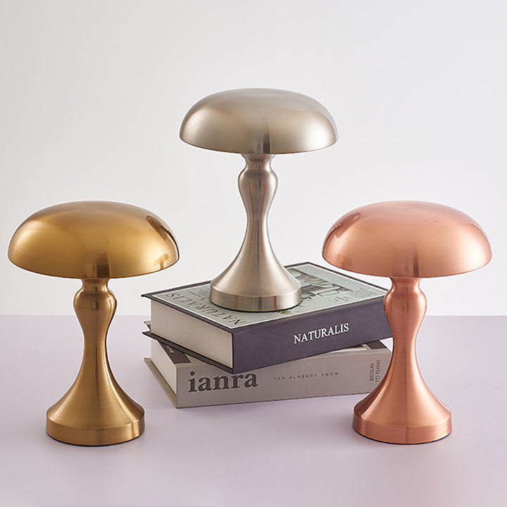 Moderne Art Deco Pilz Acryl Eisen LED Tischlampe für Schlafzimmer 