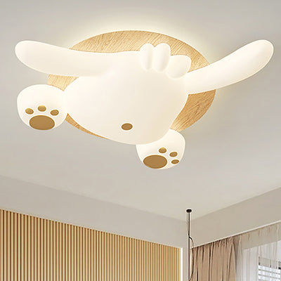Zeitgenössische kreative Bär Eisen Kunststoff LED Semi-Flush Mount Deckenleuchte für Wohnzimmer 
