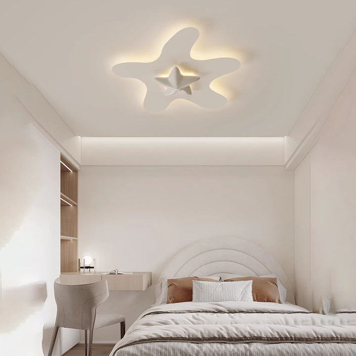 Plafonnier LED en résine avec étoile en fer de simplicité moderne pour chambre à coucher 