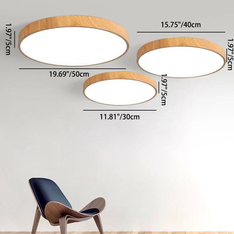 Zeitgenössische skandinavische runde PVC-Eisen-LED-Unterputz-Deckenleuchte für Schlafzimmer 