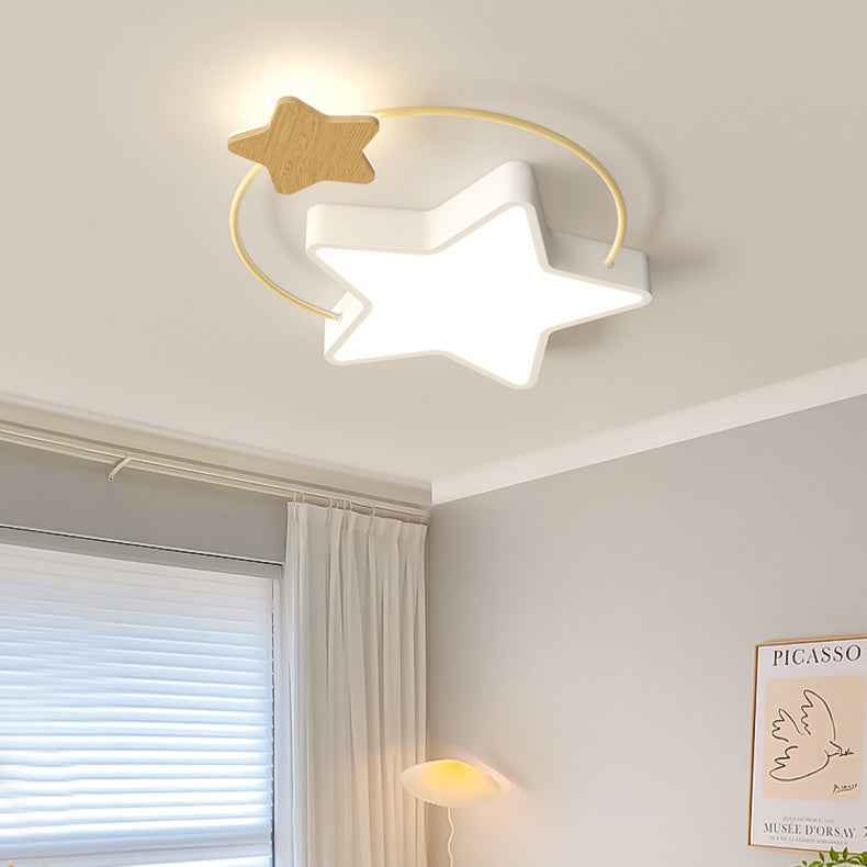 Zeitgenössische skandinavische Eisen Pentagramm Kreis Ring Acryl LED Unterputz Deckenleuchte für Wohnzimmer 