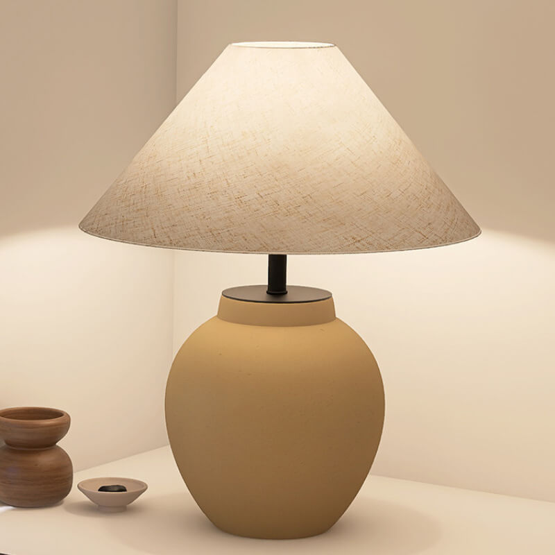 Lámpara de mesa de cerámica metálica japonesa moderna de 1 luz 