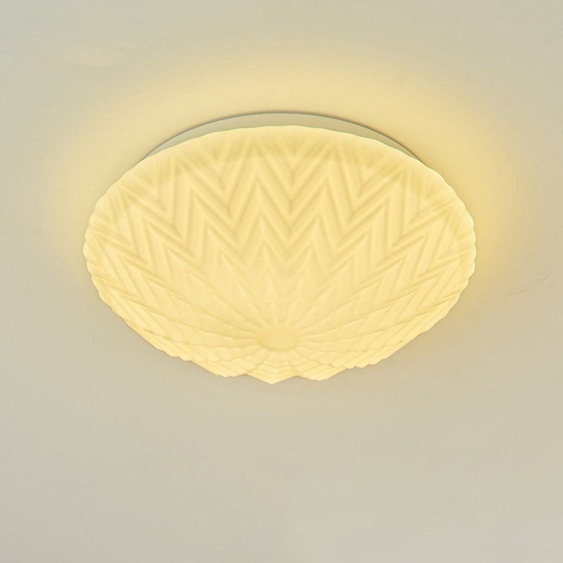 Moderne minimalistische Glas runde Schatten LED Unterputz Deckenleuchte für Wohnzimmer 